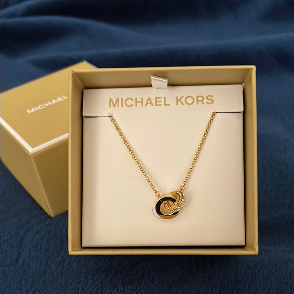 Michael Kors Gold Circular Pendant Necklace
